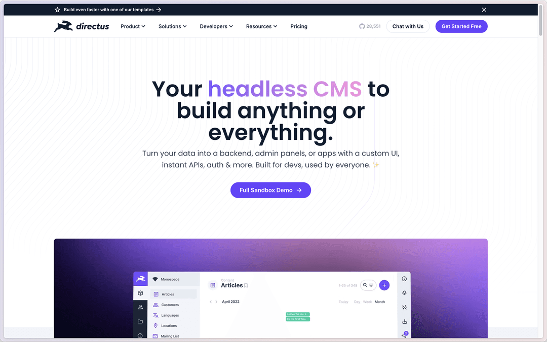 Directus - Self-hosted CMS solution