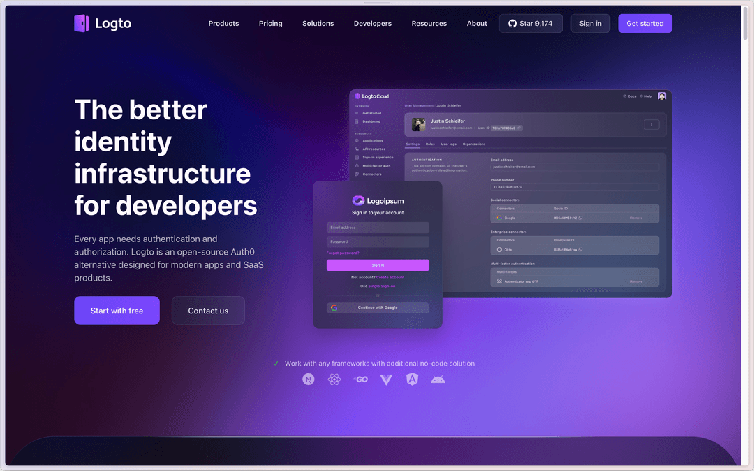Self Host Logto = Open-source authentication and authorization platform