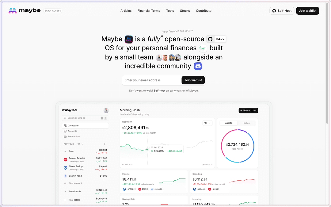 Self Host Maybe - Track finances and budget